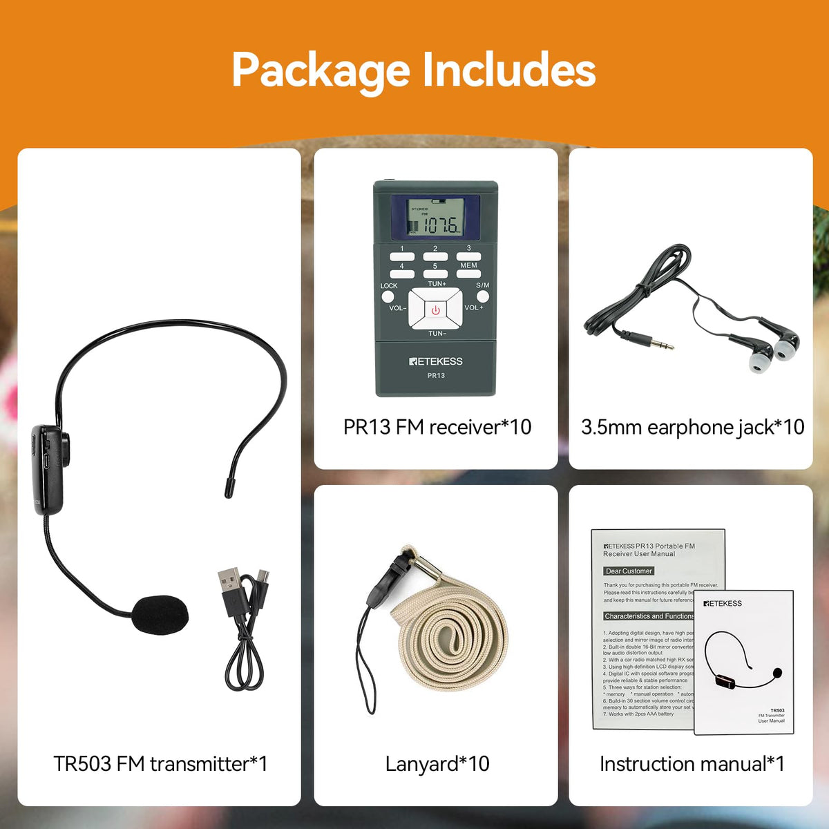 All-in-one Retekess listening system for churches and schools.