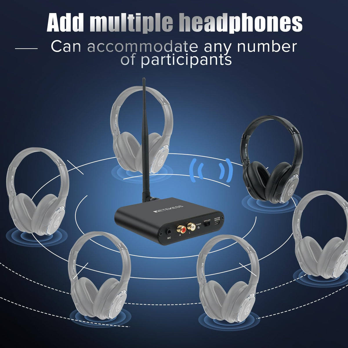 Retekess TA003 mic and RCA input enabling flexible audio sourcing.