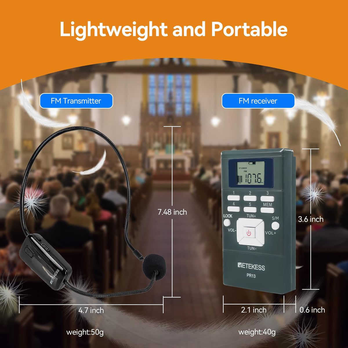 TR503 transmitter with long-lasting battery for extended use in active environments.
