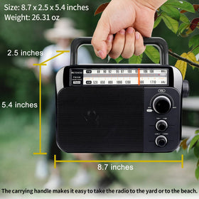 Retekess TR604 long rotatable antenna extended for improved reception