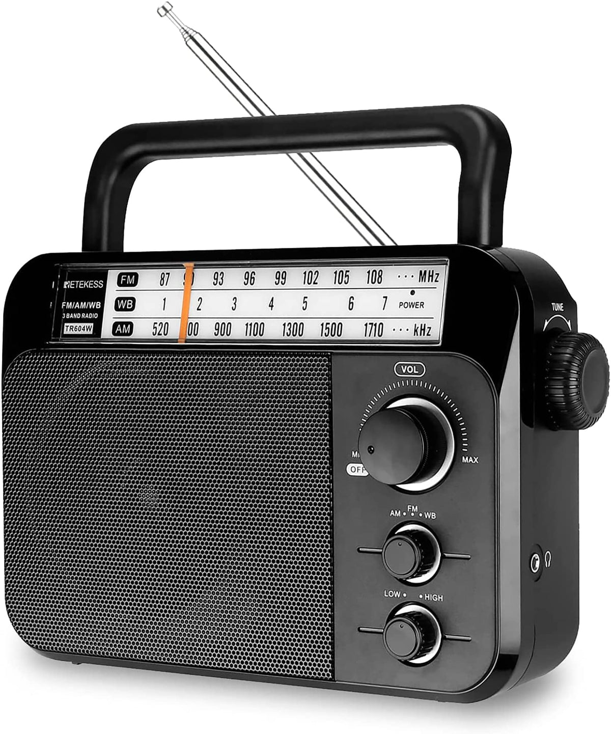 Retekess TR604W front view showing bands and speaker for reliable alerts
