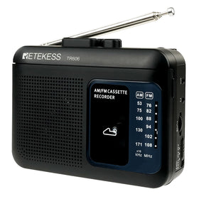 Retekess TR606 front view of a compact cassette player for on the go listening