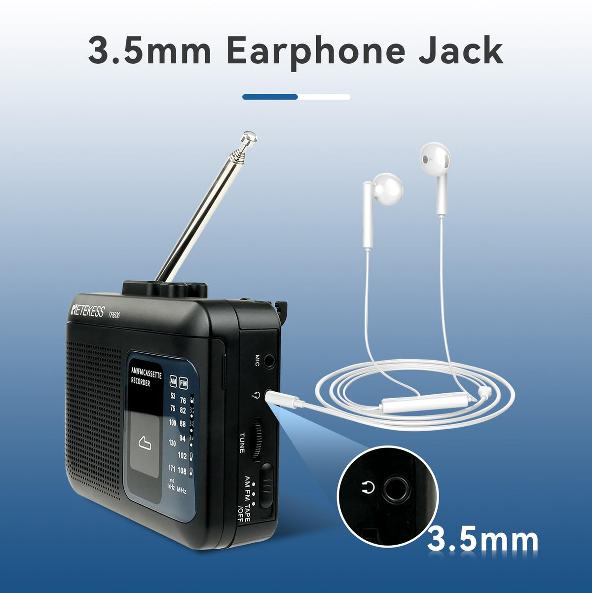 TR606 MIC jack for external microphone recording with clear audio