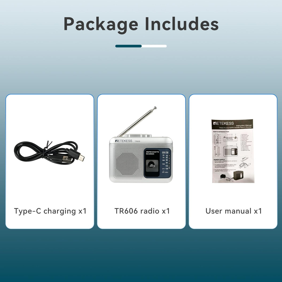 Retekess TR606 portable listening setup ready for anywhere.
