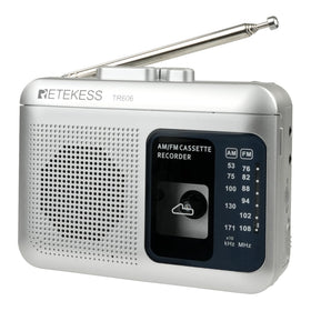 Retekess TR606 tape player front view with easy AM/FM tuning.