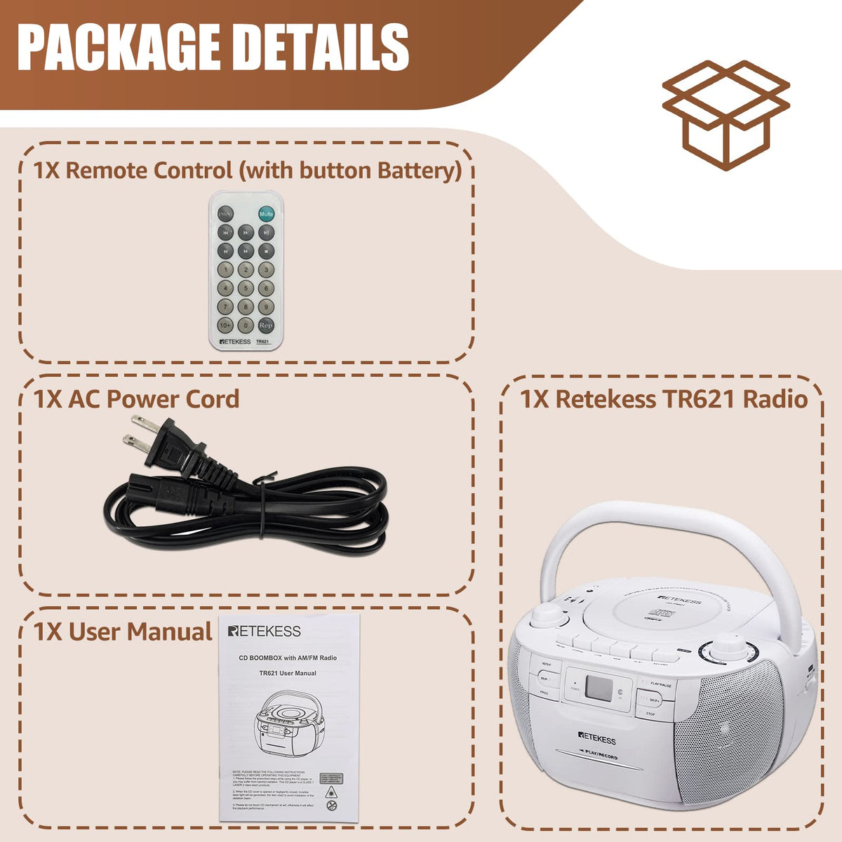 Retekess rear power panel with AC input and battery compartment flexibility