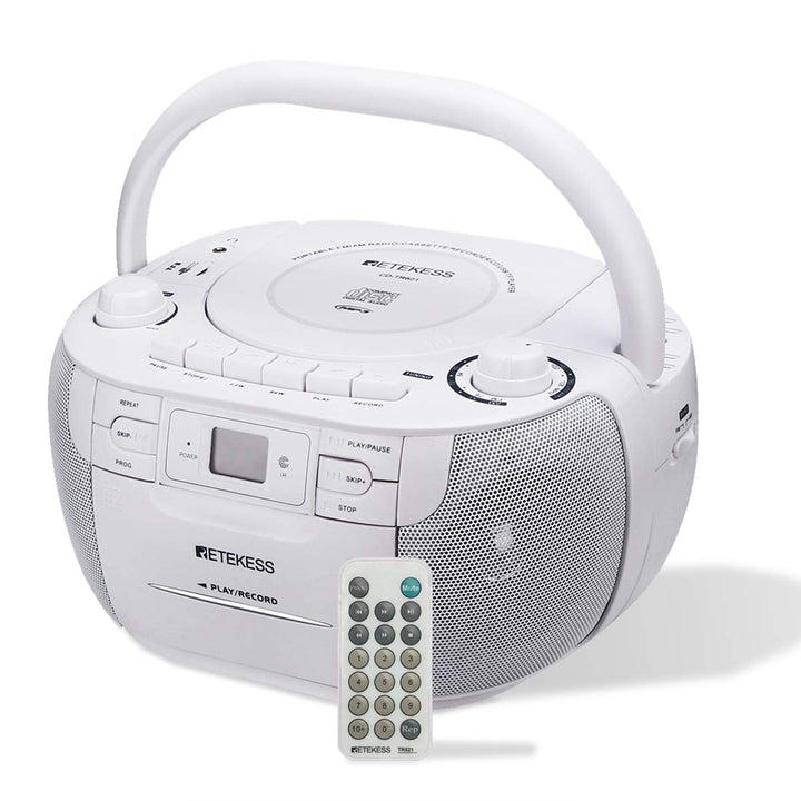 Retekess front view boombox showing speakers and display for clear listening