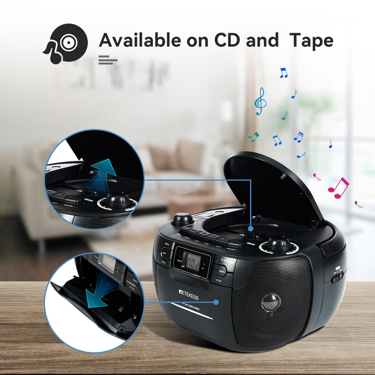 Retekess TR621 remote control for convenient playback across the room
