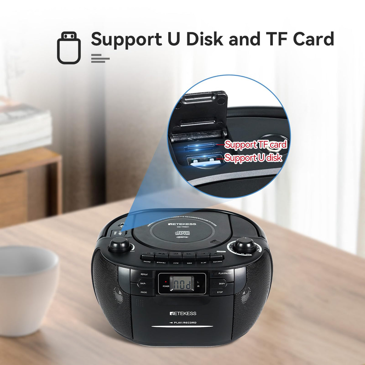 Retekess TR621 USB and TF playback panel for flexible music sources
