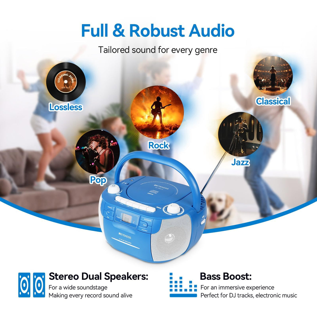 Retekess TR621P TF card slot for quick on-the-go music access