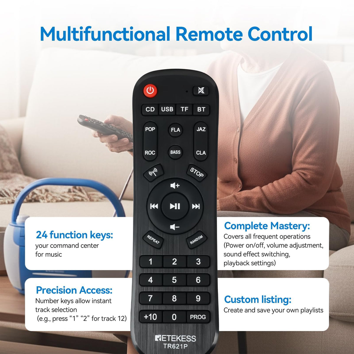 Retekess TR621P USB port for convenient USB playback