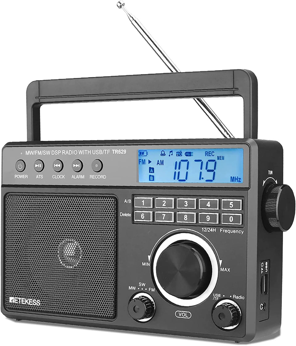 Retekess TR629 front panel view showing controls and display, clear operation benefit