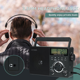 Retekess TR635 on kitchen counter providing background music and clock display
