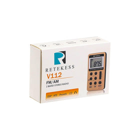 Retekess V112 battery indicator in gold, shows remaining power clearly.
