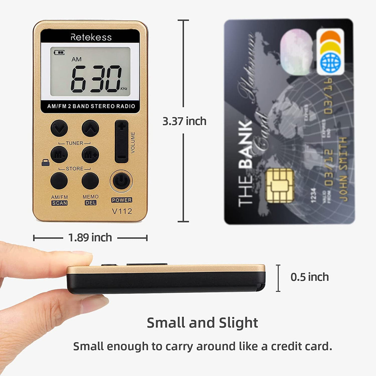 Retekess V112 side buttons in gold, simple control for all ages.
