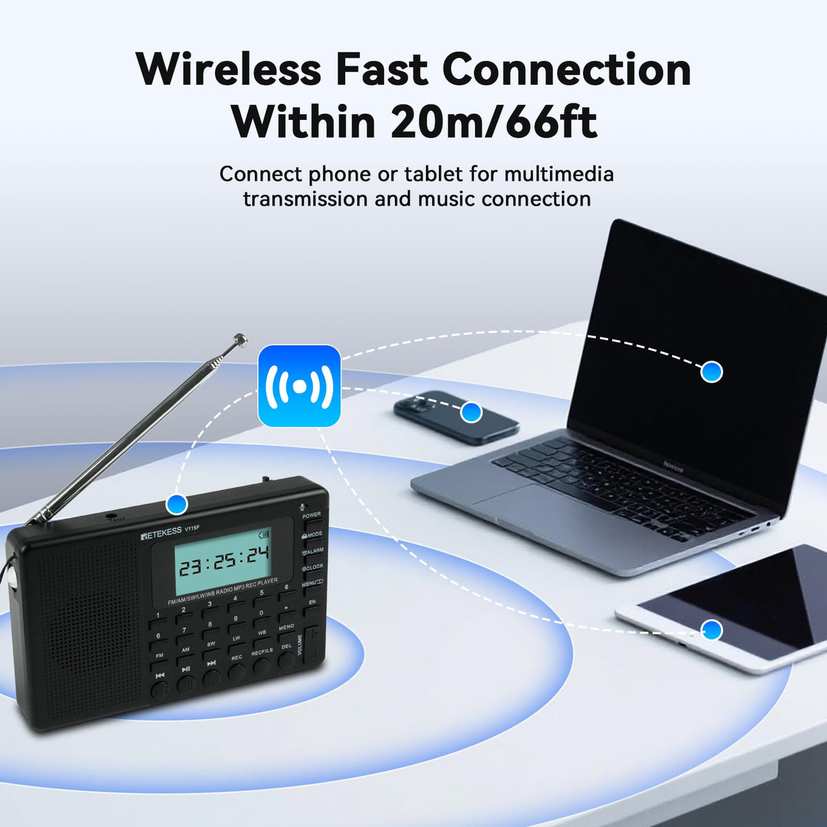 Retekess V115P TF card slot enables recording and external audio