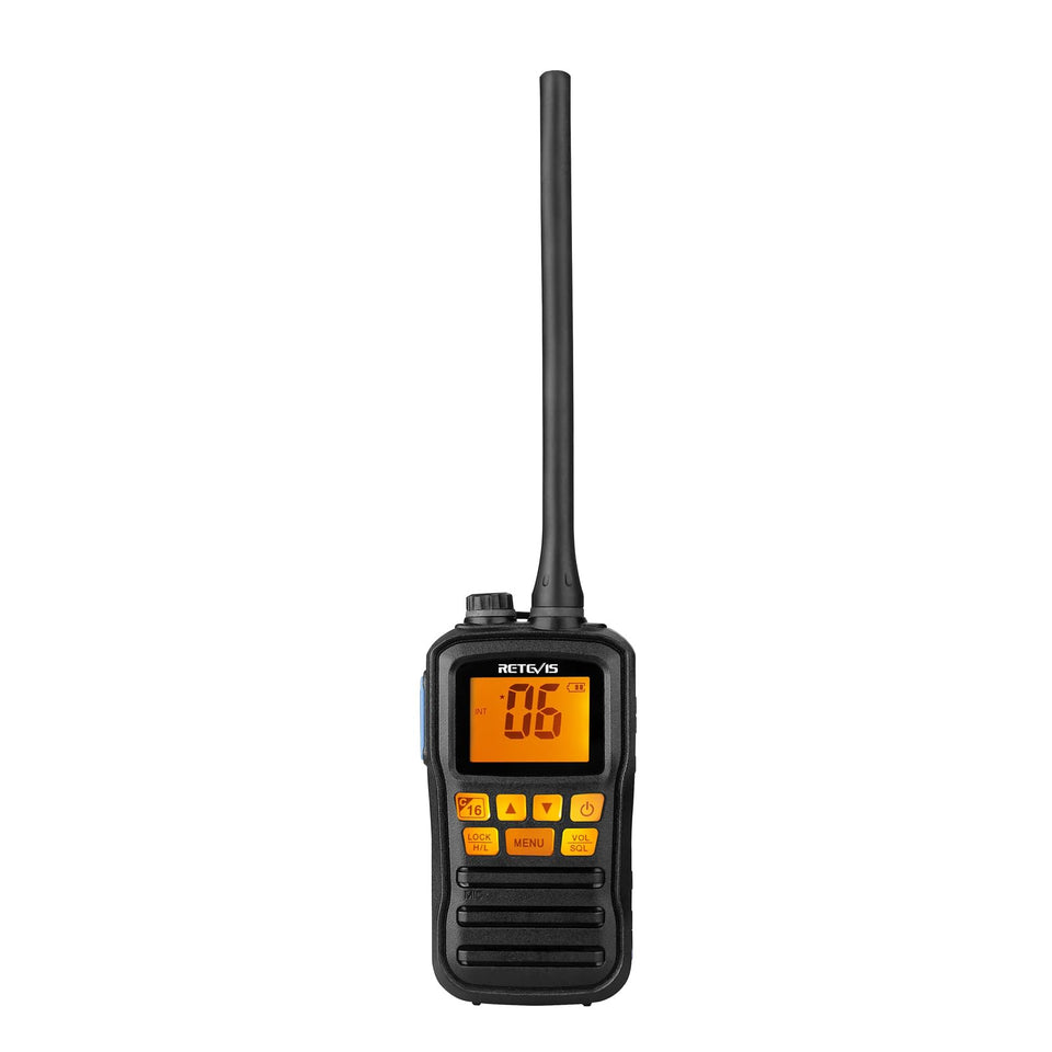 Retevis RM01 front view showing compact design and visible channel display for reliability