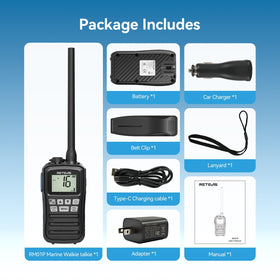 Compact RM01P handheld ideal for portable coastal tasks.