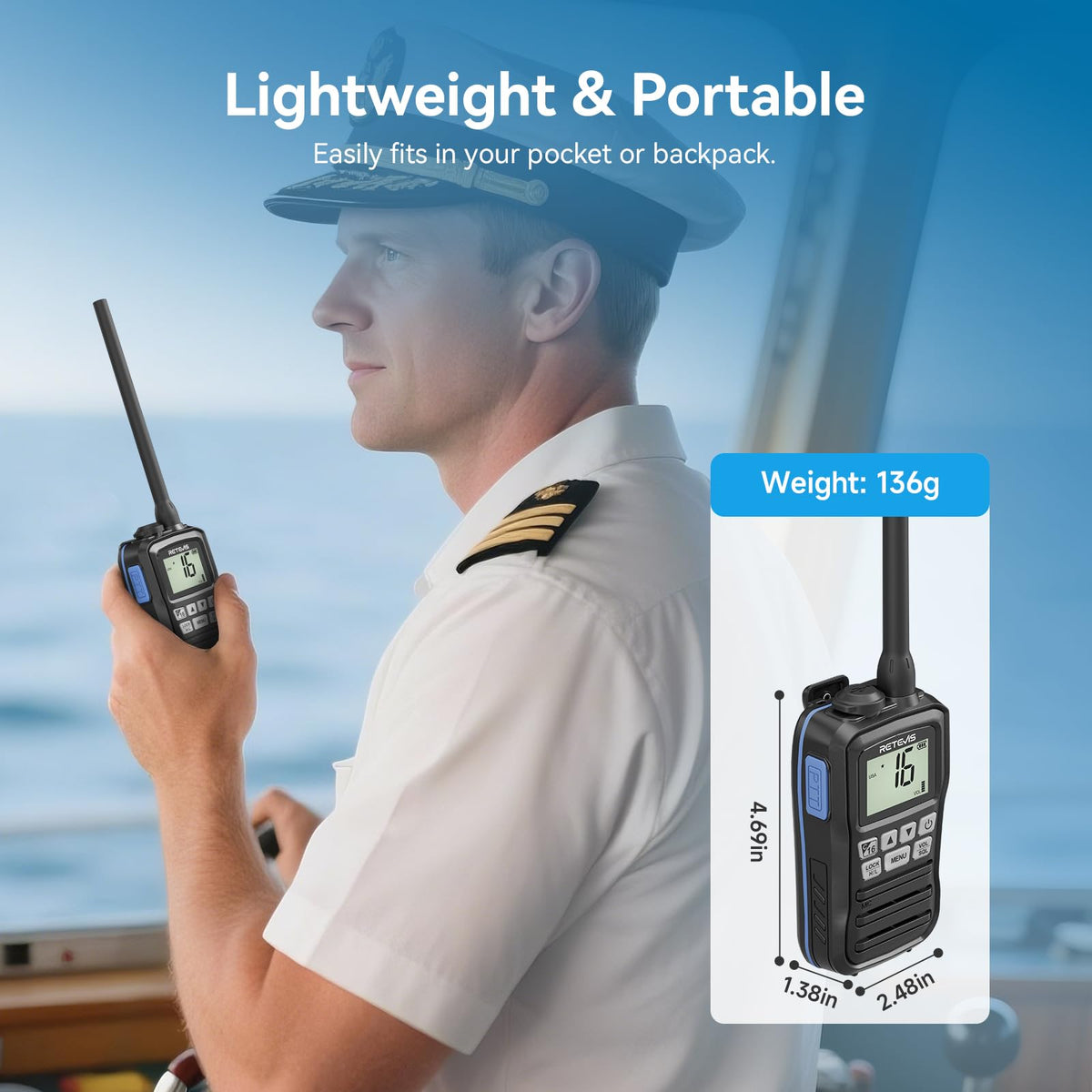 Retevis RM01P IP67 durability for harsh coastal conditions.