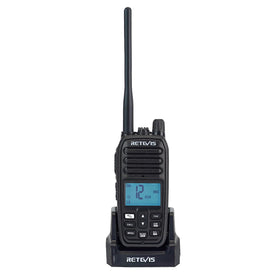 Retevis RM21 front view showing controls and speaker for reliable communication