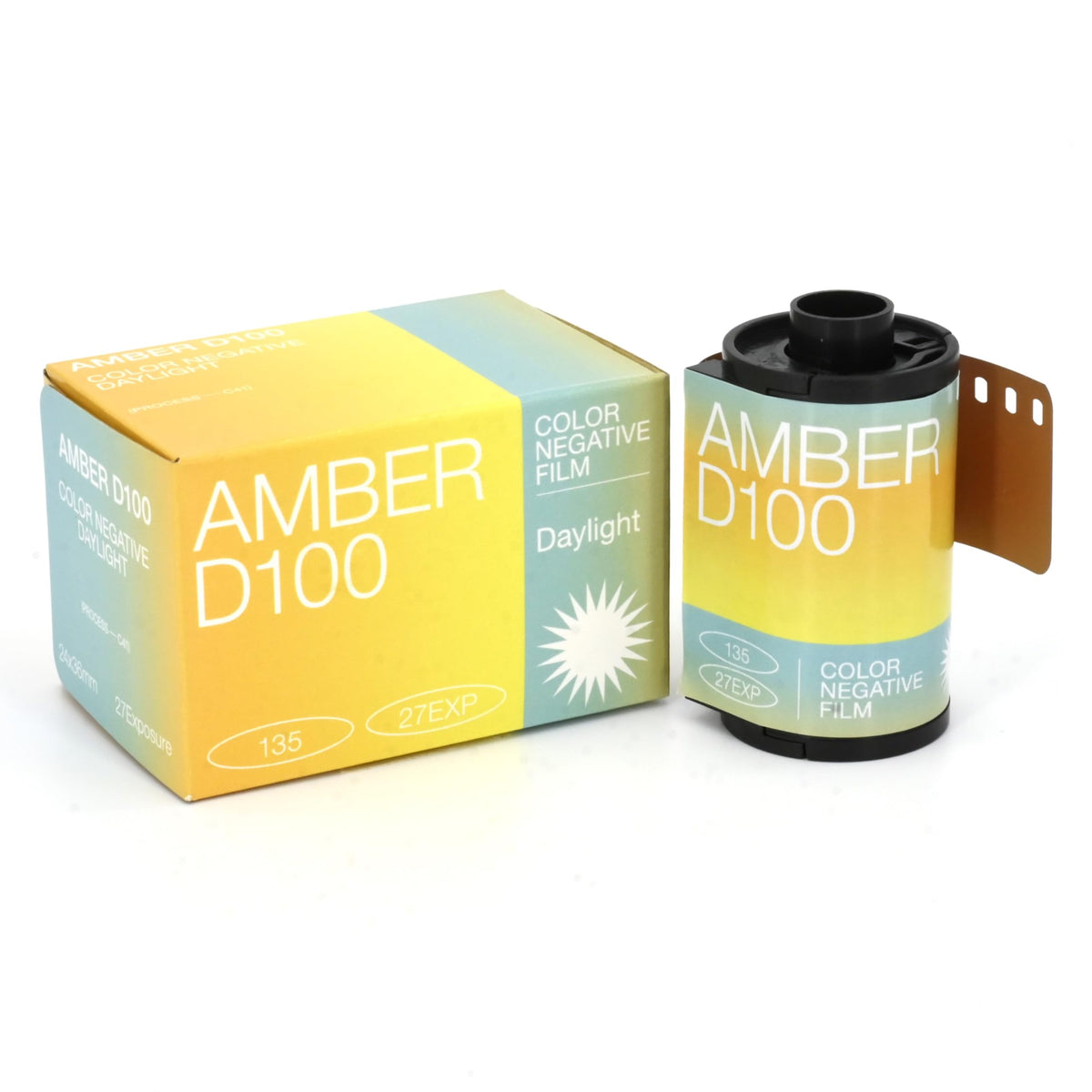 RETO Amber D100 35mm film canister with color negative emulsion for cinematic results.