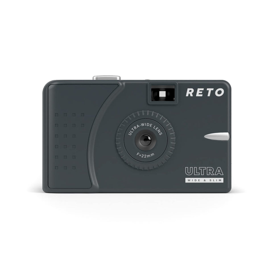 RETO Ultra Wide 35mm camera front view highlighting compact, portable design for everyday carry.