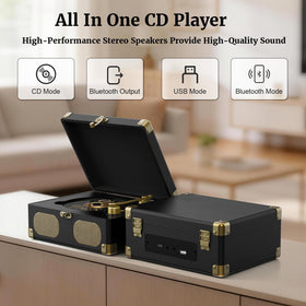 RetroAudio remote control in hand for effortless playback up to 5 meters
