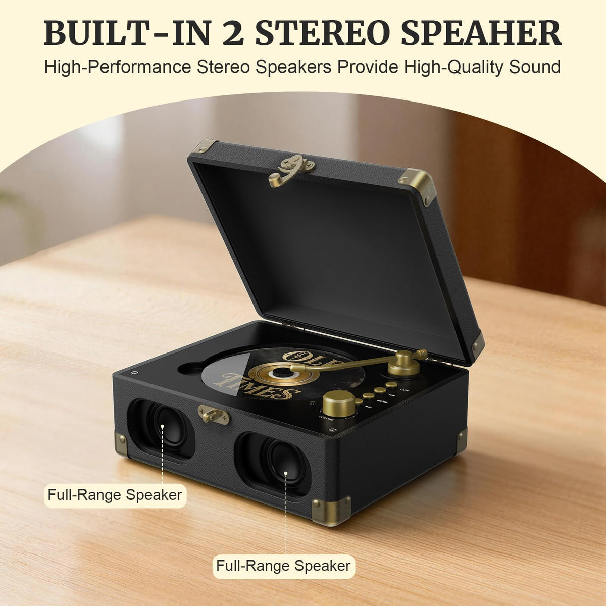 RetroAudio top open with CD loaded highlighting disc playback convenience