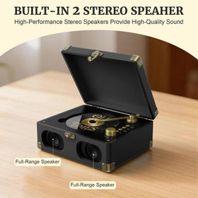 RetroAudio top open with CD loaded highlighting disc playback convenience