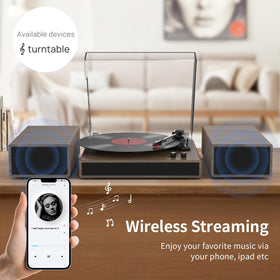 RetroAudio 3-speed 3-size playback supports a wide vinyl collection