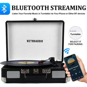 RetroAudio 3-speed dial front view highlights versatile playback for different records.