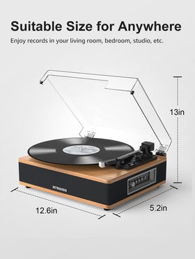 RetroAudio 3-speed settings for authentic vinyl playback