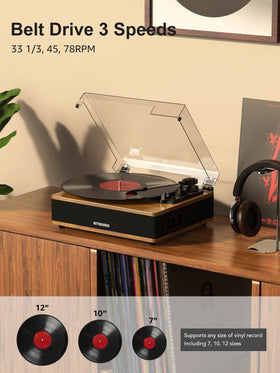 RetroAudio Bluetooth input turntable streams from your phone or tablet.