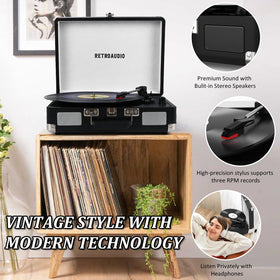 RetroAudio Bluetooth pairing demonstrates wireless streaming from your phone or tablet.