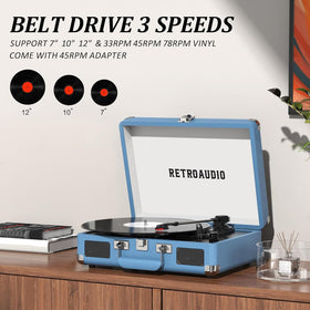RetroAudio built-in stereo speakers deliver clear sound for compact rooms