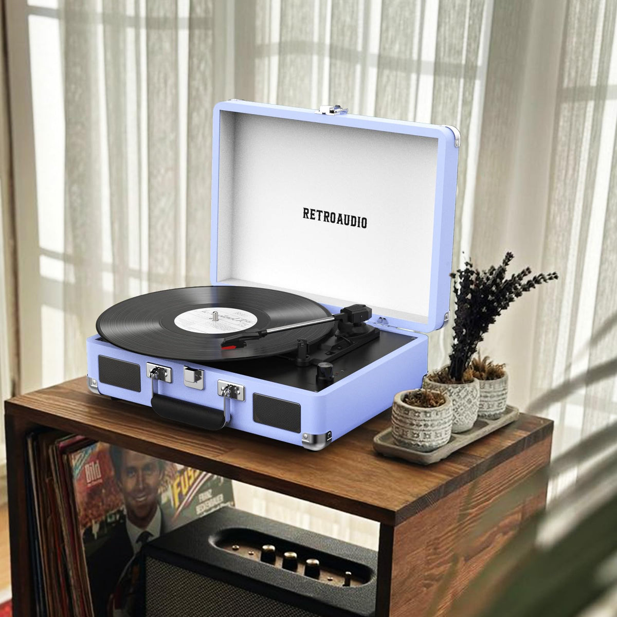 RetroAudio compact design fits bedroom living room or office