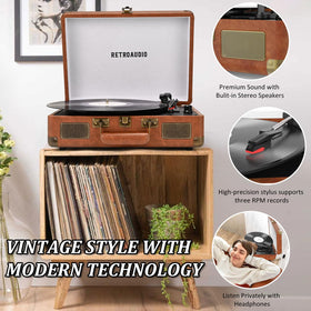 RetroAudio connected via RCA to external speakers demonstrating louder, room-filling sound