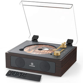 RetroAudio front view walnut showing controls and benefit of easy access