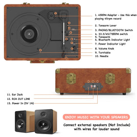 RetroAudio with headphones plugged in showing private listening through the headphone jack
