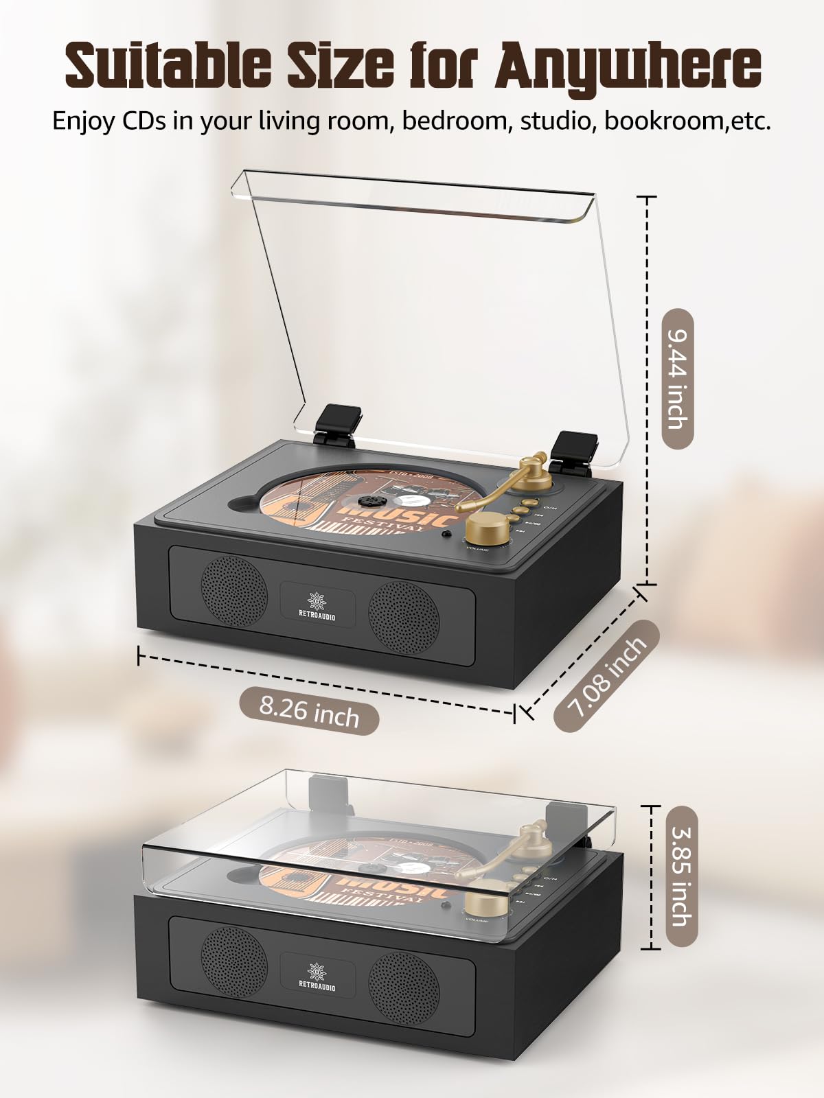 RetroAudio paired with a smartphone via Bluetooth showing wireless streaming convenience