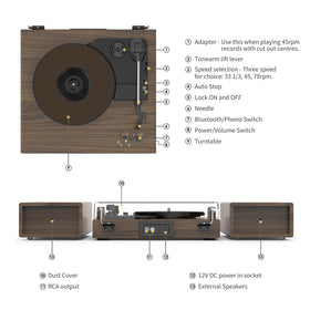 RetroAudio included two bookshelf speakers for enhanced stereo sound