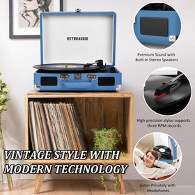RetroAudio portable suitcase design makes it easy to carry and enjoy anywhere