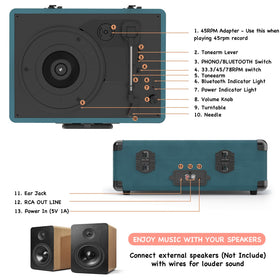 RetroAudio next to a book for size comparison showing compact footprint and space-saving benefit