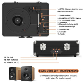RetroAudio vinyl-size support 7–12 inch ensures broad record compatibility.