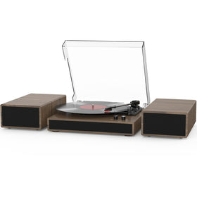 RetroAudio vinyl turntable with dual speakers offers richer, clearer sound