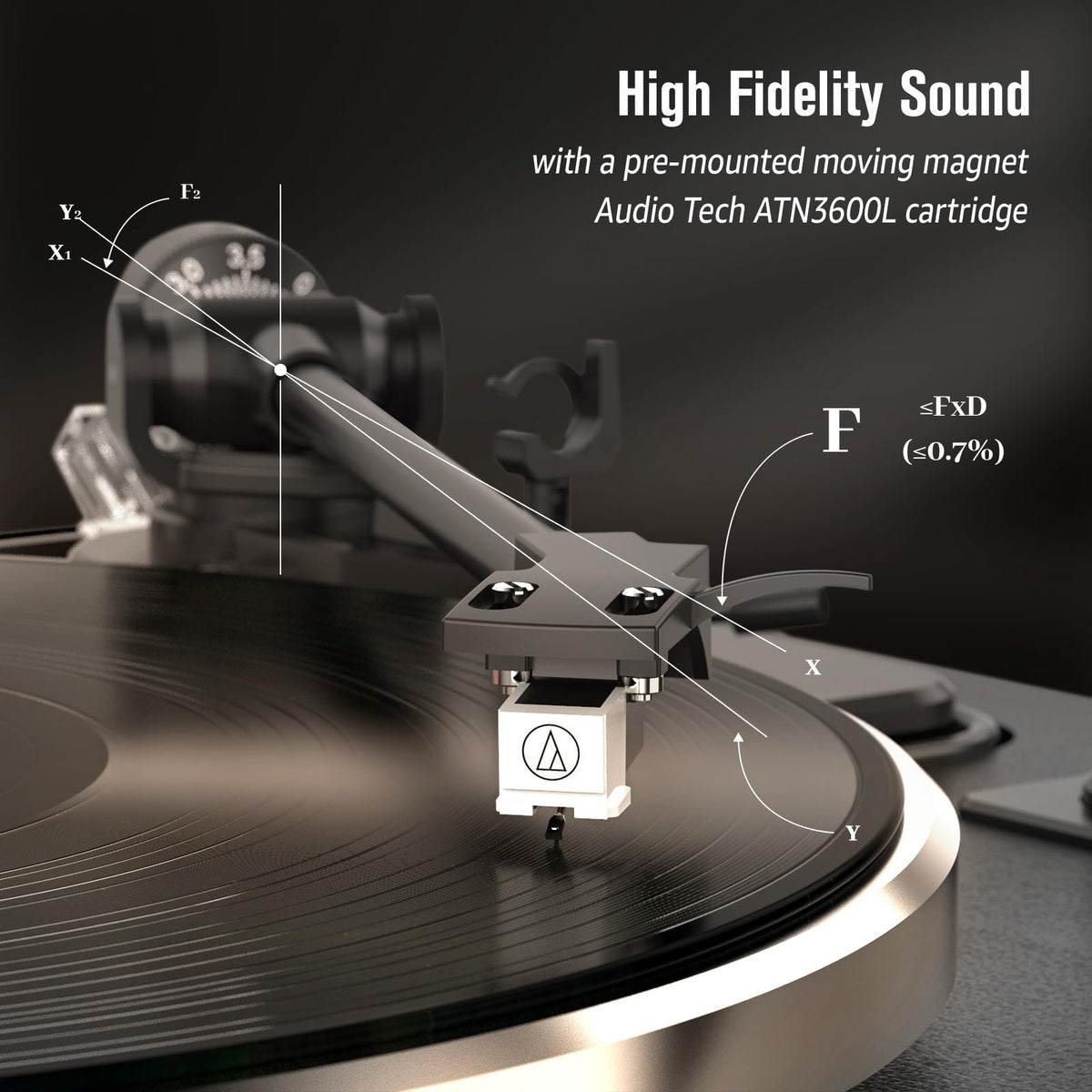 Retrolife aluminum platter close-up reducing vibration for clearer sound