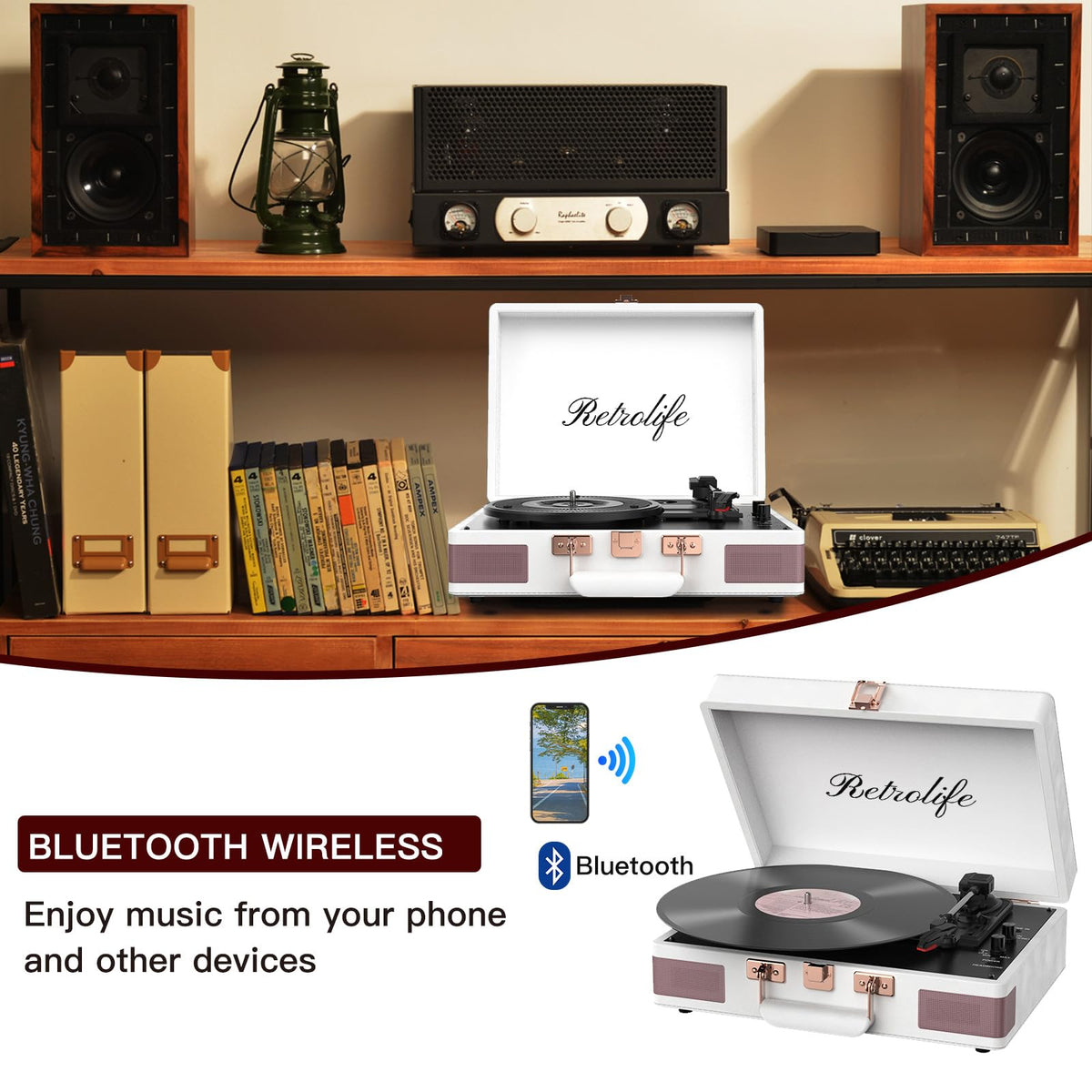 Retrolife brown PU leather exterior adds vintage style and protection