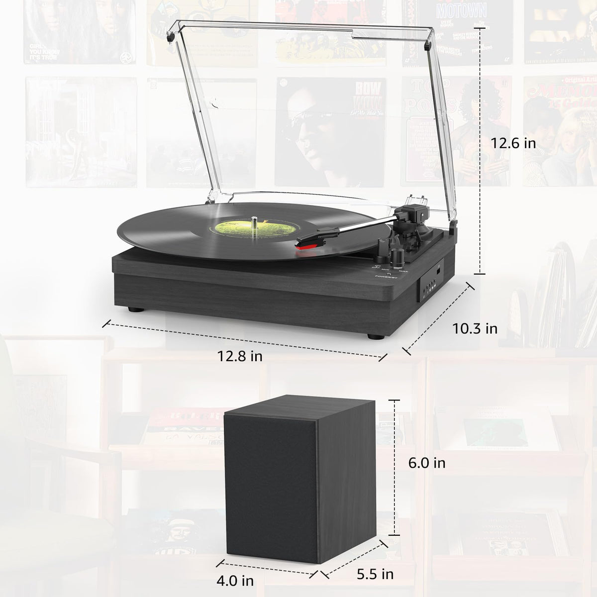 Retrolife built-in speakers deliver hassle-free setup for immediate listening.