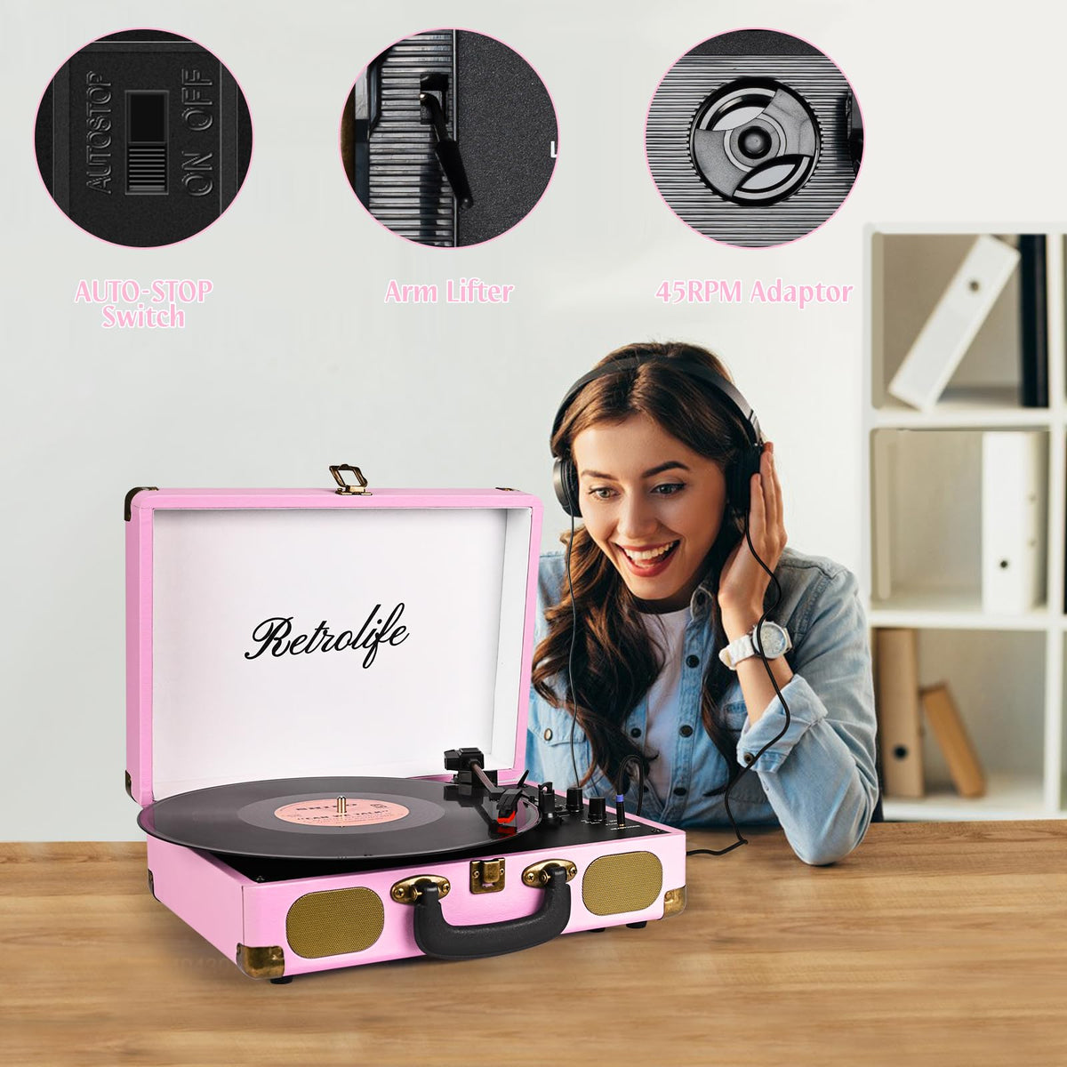 Retrolife built-in speakers delivering warm, immediate sound without extra gear