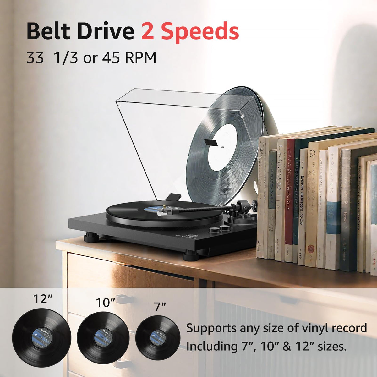 Retrolife carbon fiber tonearm reduces vibration for stable playback